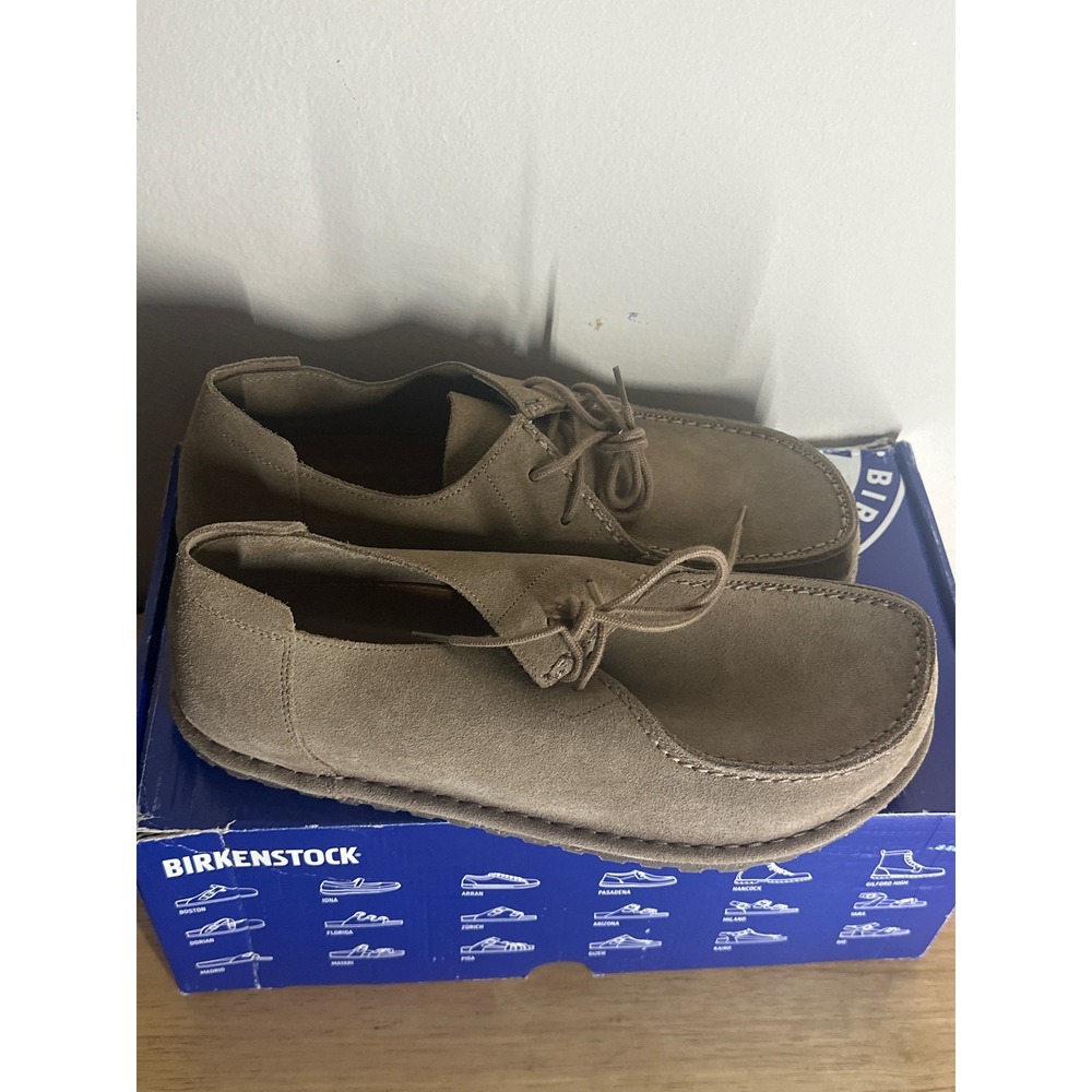 Birkenstock Utti Lace Suede Leather Casual Shoes Grey Taupe Mens 43 US 10 - Picture 5 of 6